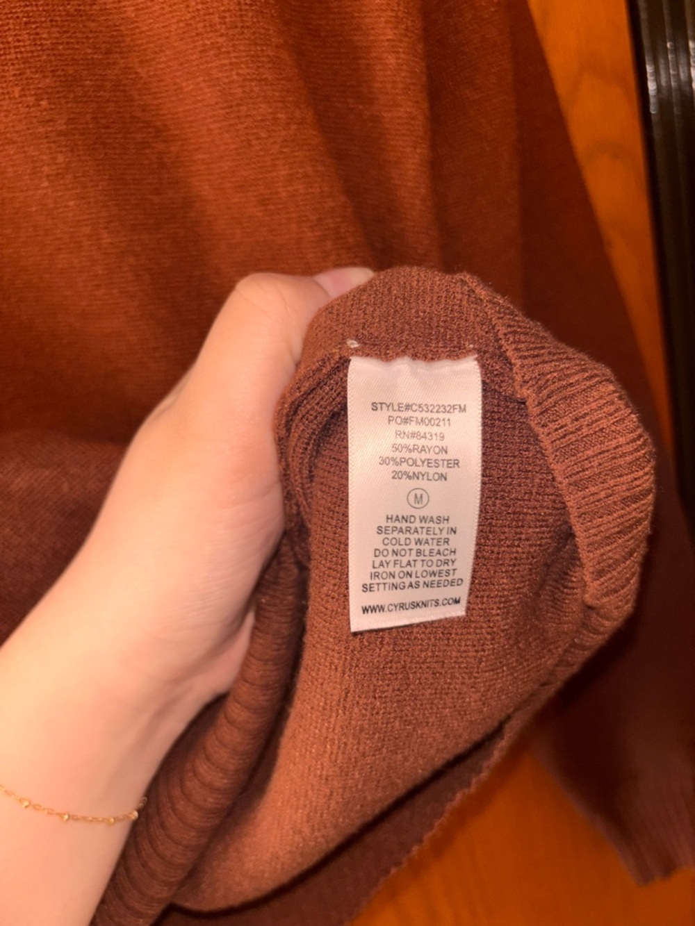 Cyrus Brown Ribbed-Neck Sweater - Picture 4 of 5